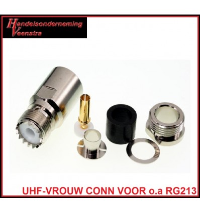 UHF CONNECTOR VROUW VOOR 10 mm COAXKABEL