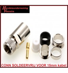 UHF CONNECTOR VOOR 15mm KABEL (SOLDEERVRIJ)