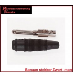 Banana plug Black -male-