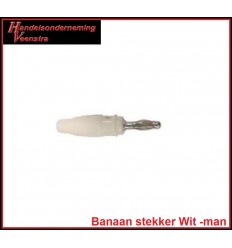 Banana plug White -male-