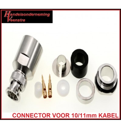BNC-CONNECTOR VOOR 10/11mm COAX KABEL