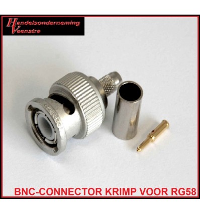 BNC-CONNECTOR KRIMP VOOR RG58