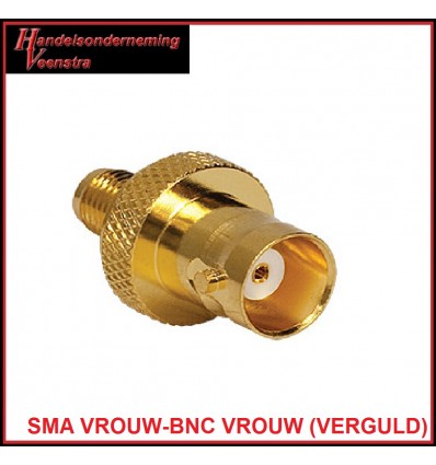 SMA VROUW-BNC VROUW (VERGULD)