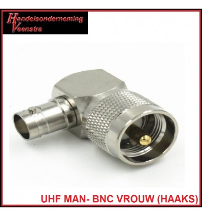 UHF MALE- BNC FEMALE (RIGHT ANGLE) 