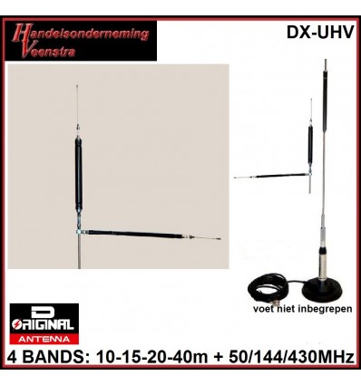 DX-UVH VOOR DE BANDEN :10-15-20-40M +50/144/430MHz