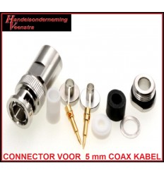 BNC CONNECTOR FOR  5 mm COAX CABLE 