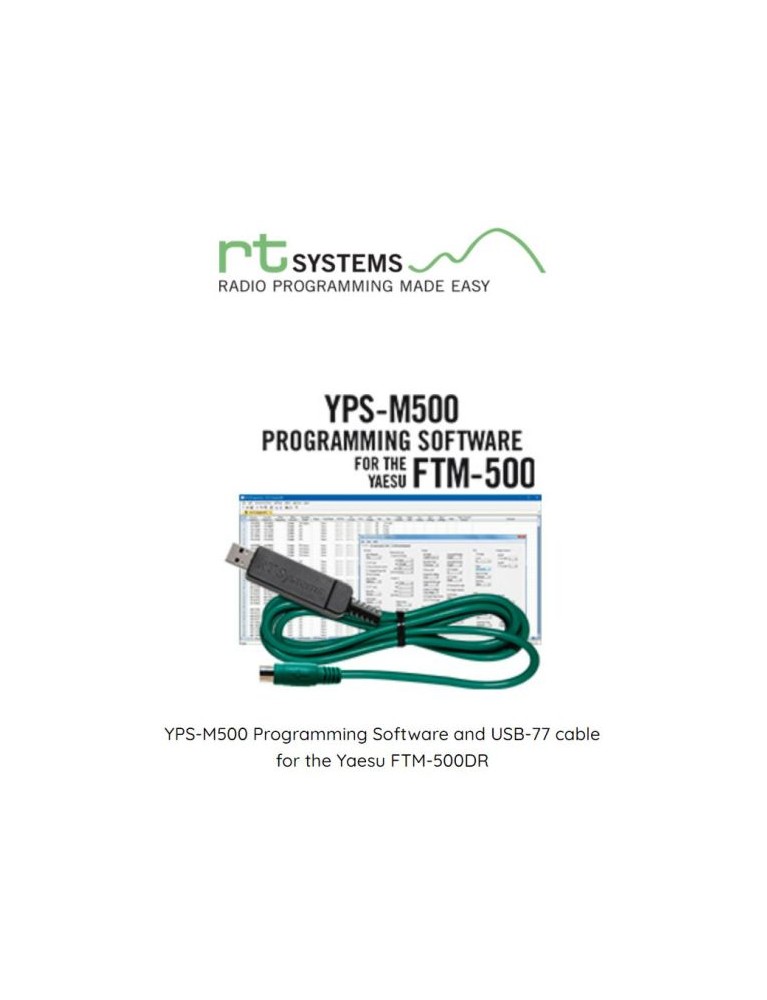 YPS-M500 Programming Software and USB-77 cable for the Yaesu FTM-500D