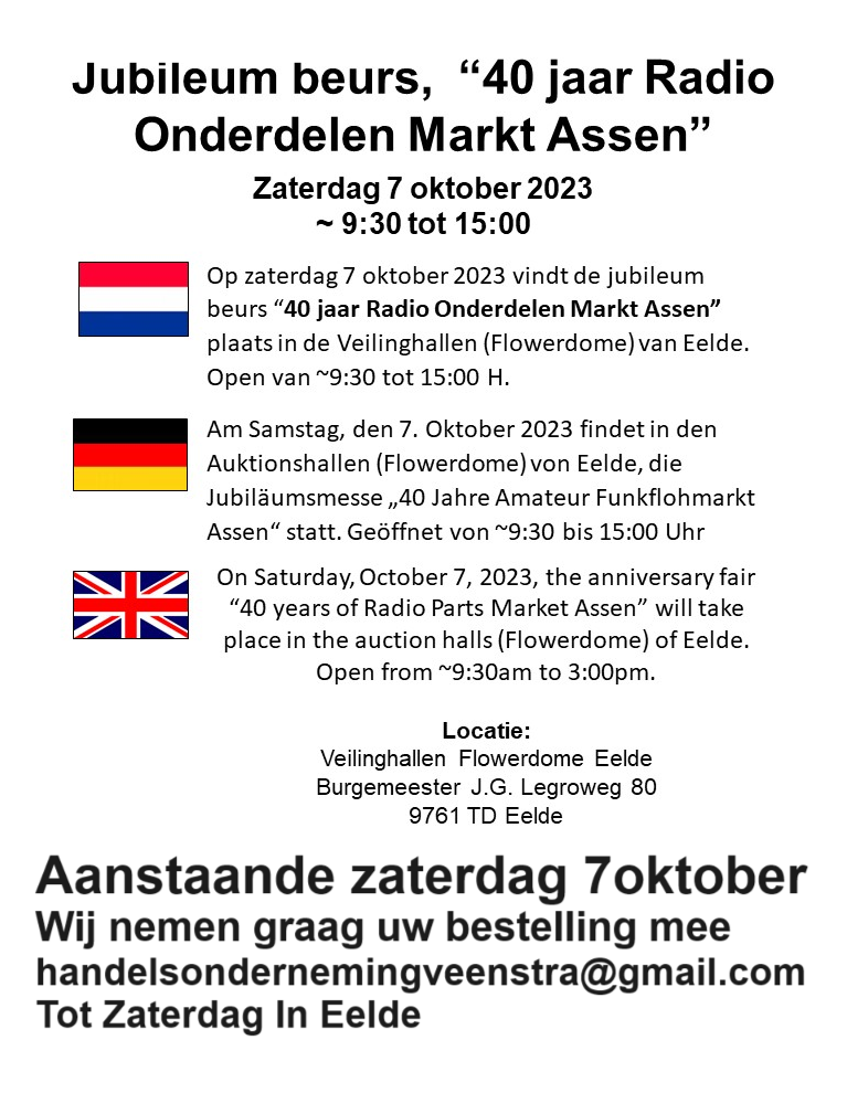 40ste Radio Onderdelen Markt Assen zaterdag 7 oktober 2023 Te Eelde